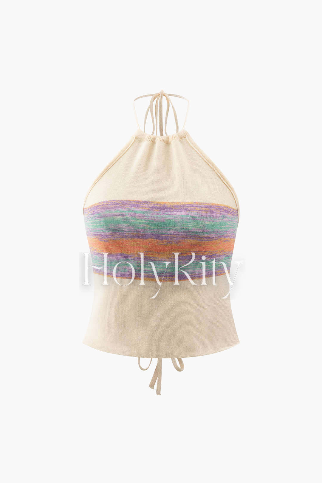 Lace-up Knit Halter Top