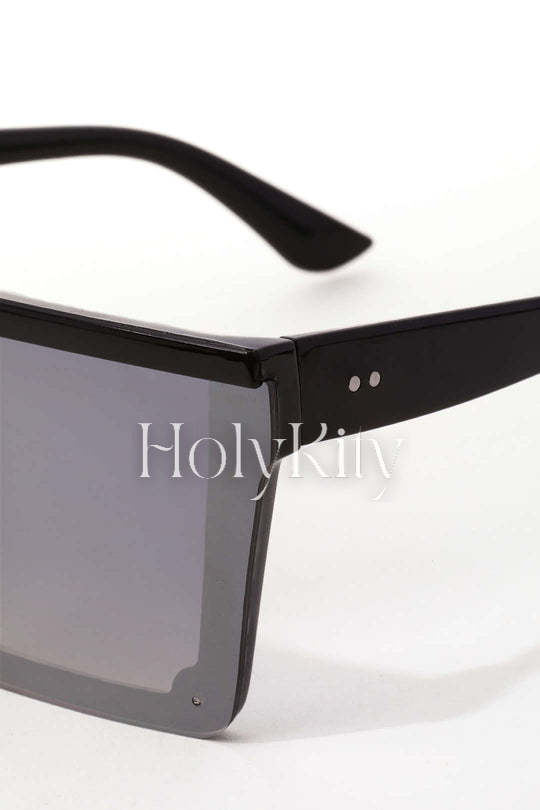 Lunettes de soleil carrées surdimensionnées à dessus plat