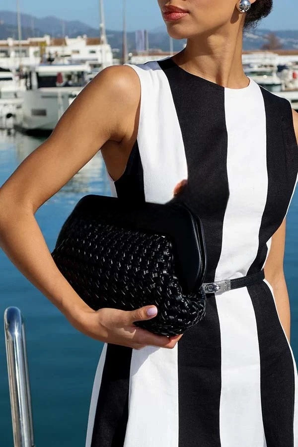 Coastal Scenery Colorblock Sleeveless A-line Maxi Dress