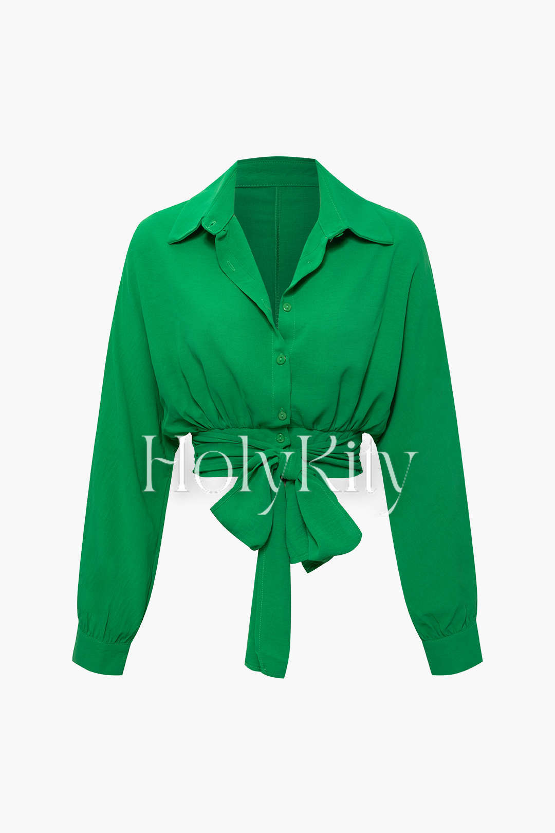 Chemise à manches longues avec ourlet noué