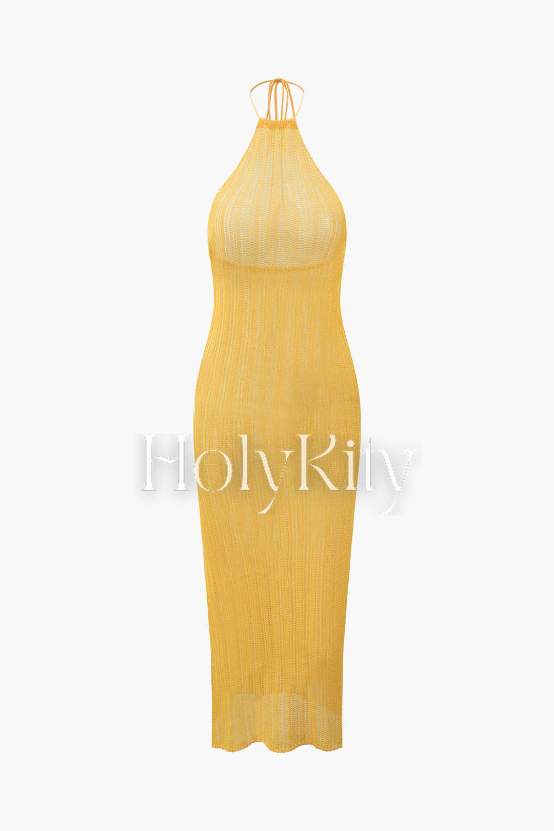 Halter Knit BacklessCover-up Dress