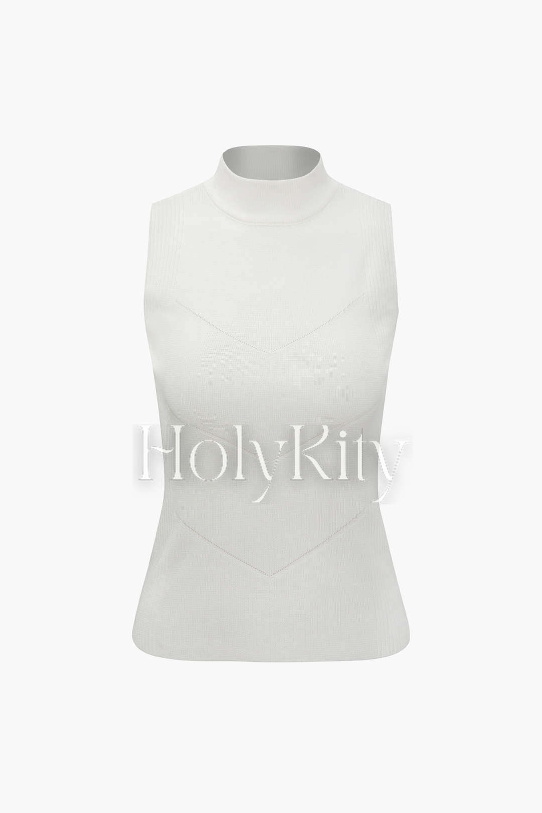 Mock Neck Knit Sleeveless Tank Top