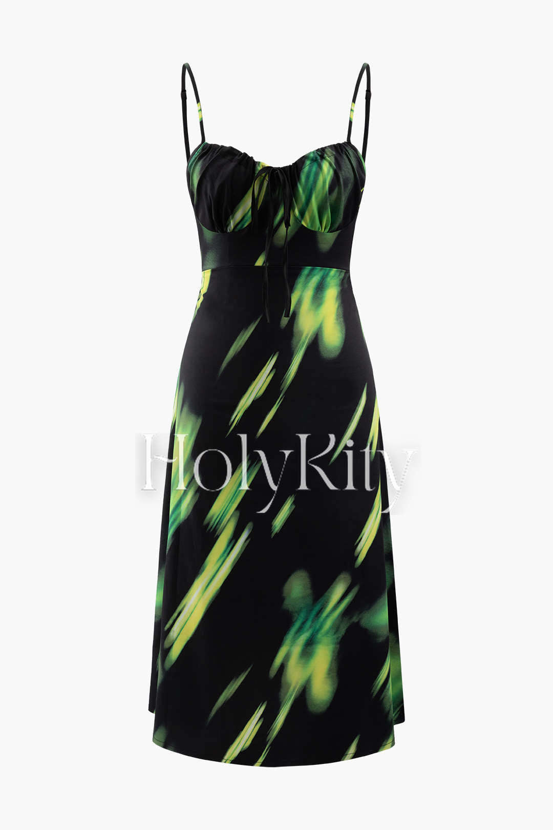 Smudge Print Slip Midi Dress