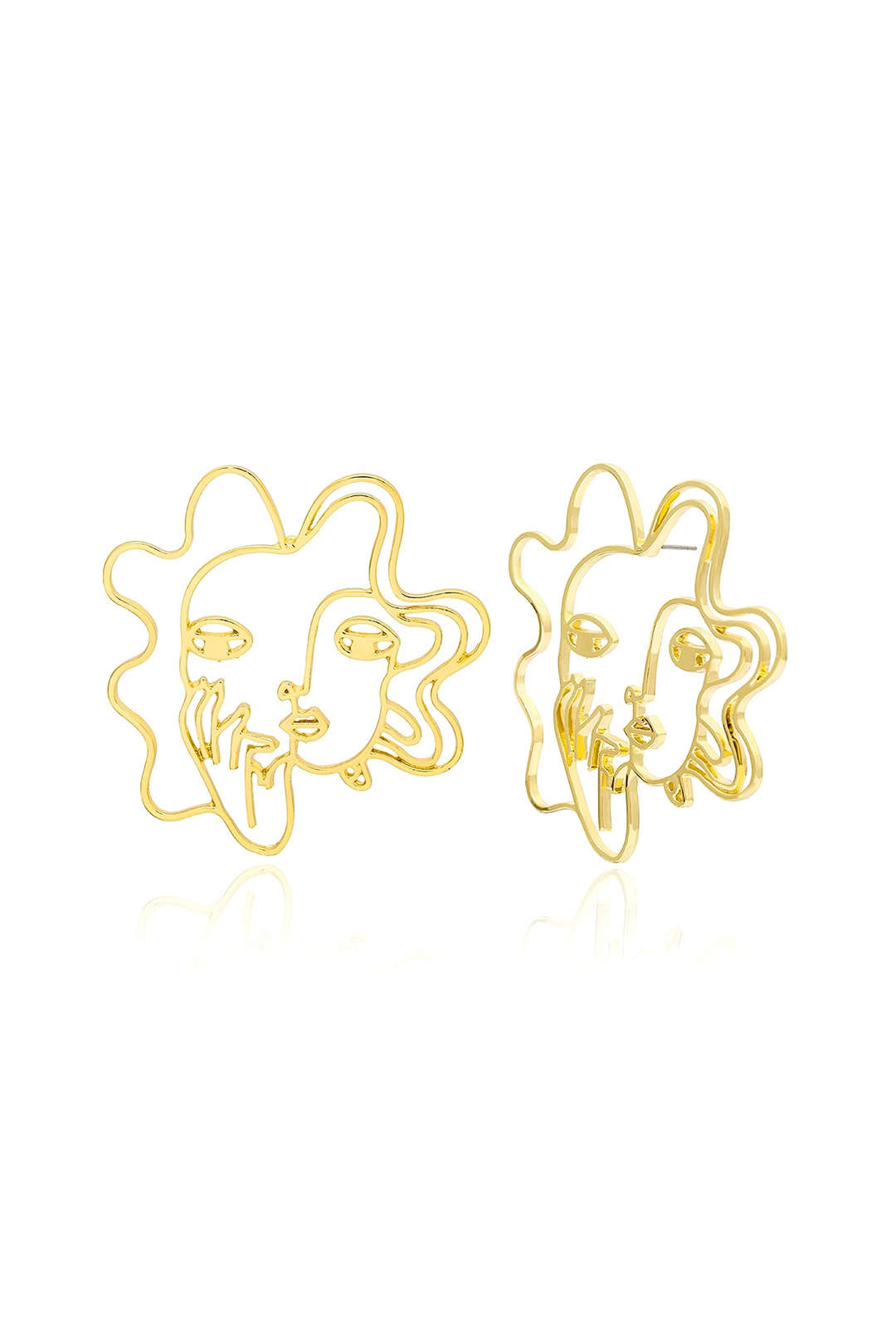 Boucles d'oreilles creuses à breloques visage