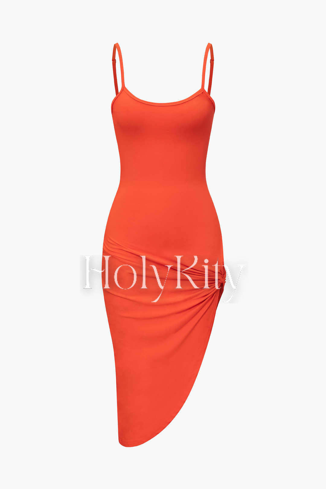 Asymmetrisches Midikleid mit Twist-Detail