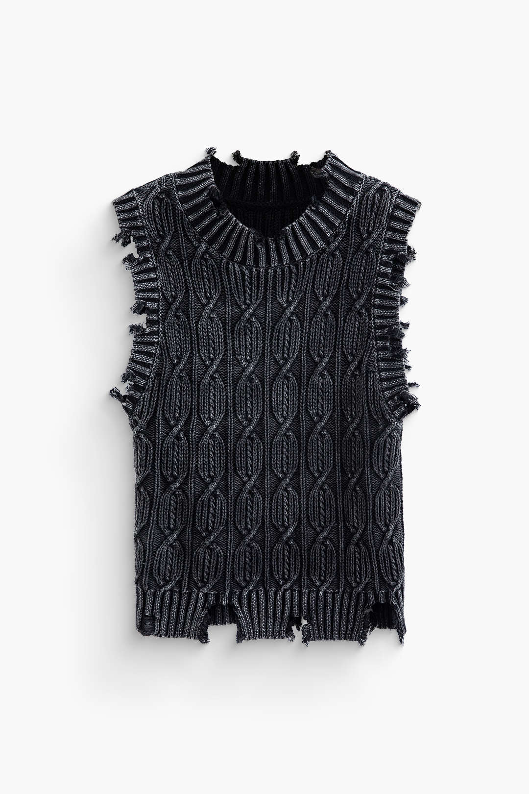 Haut en tricot sans manches effet vieilli