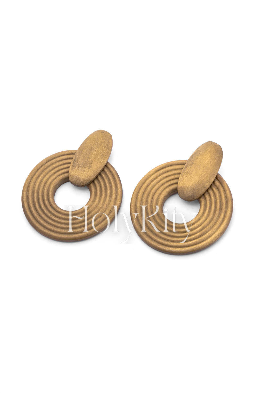 Boucles d'oreilles pendantes style bois