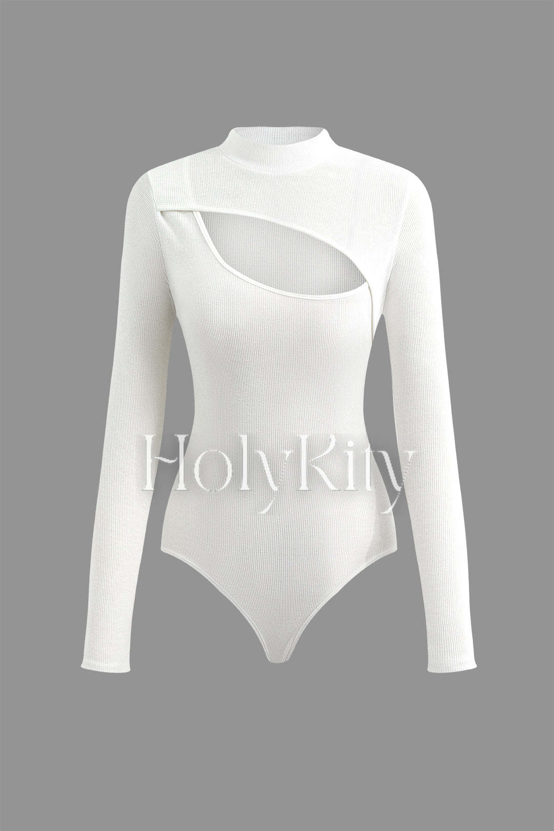 Mock Neck Cut Out Long Sleeve Bodysuit