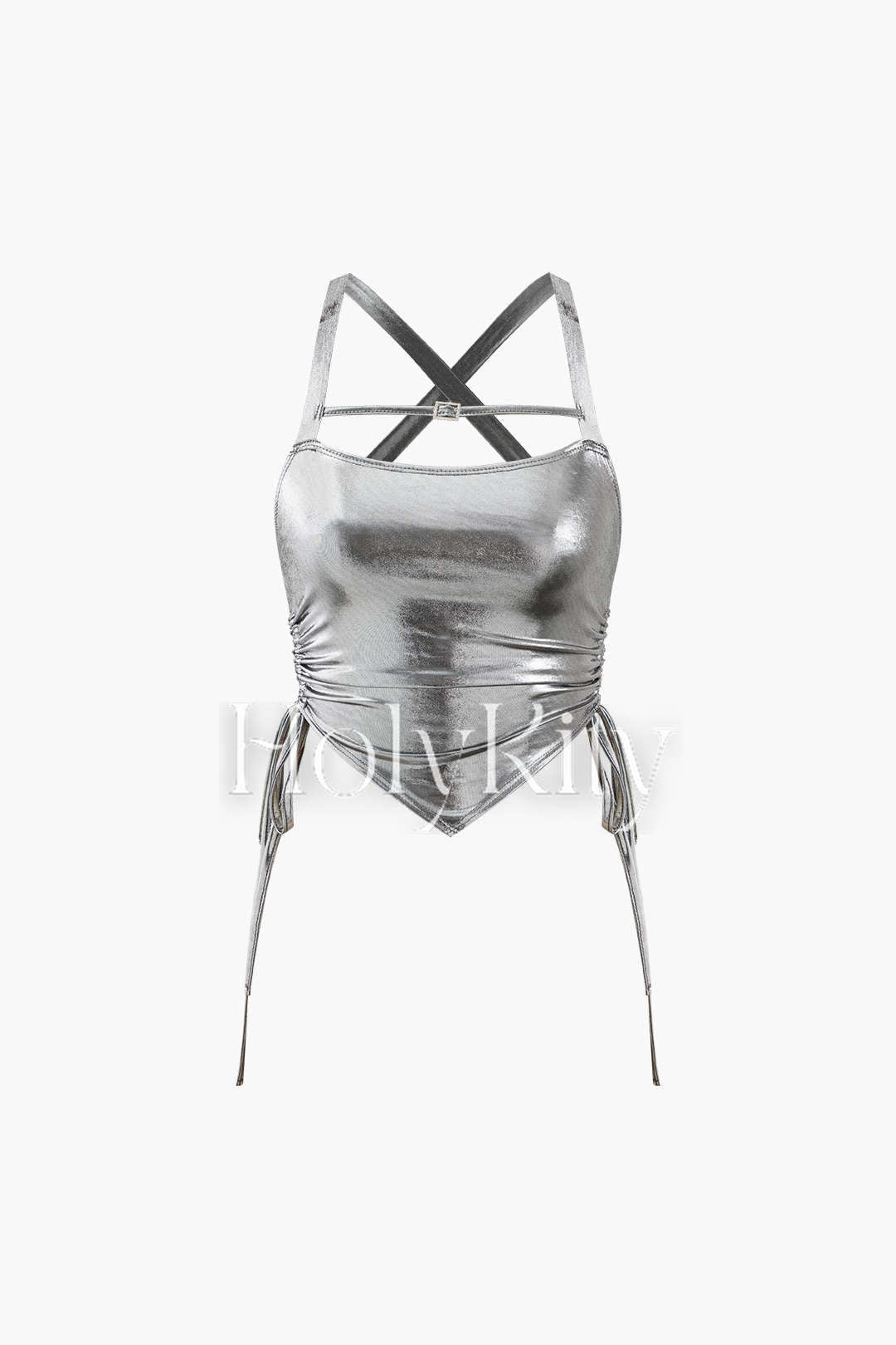 Cami-Top mit Kordelzug in Metallic