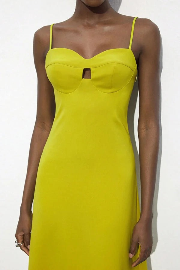 Sexy Hollow Strap Backless Slim Midi Dress