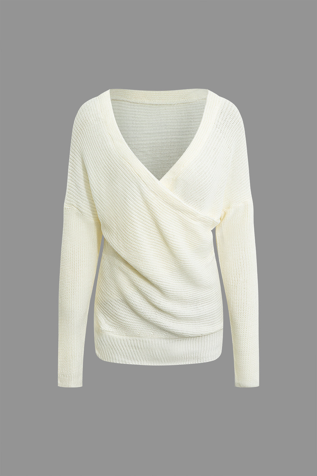 Cross V-neck Long Sleeve Knit Top