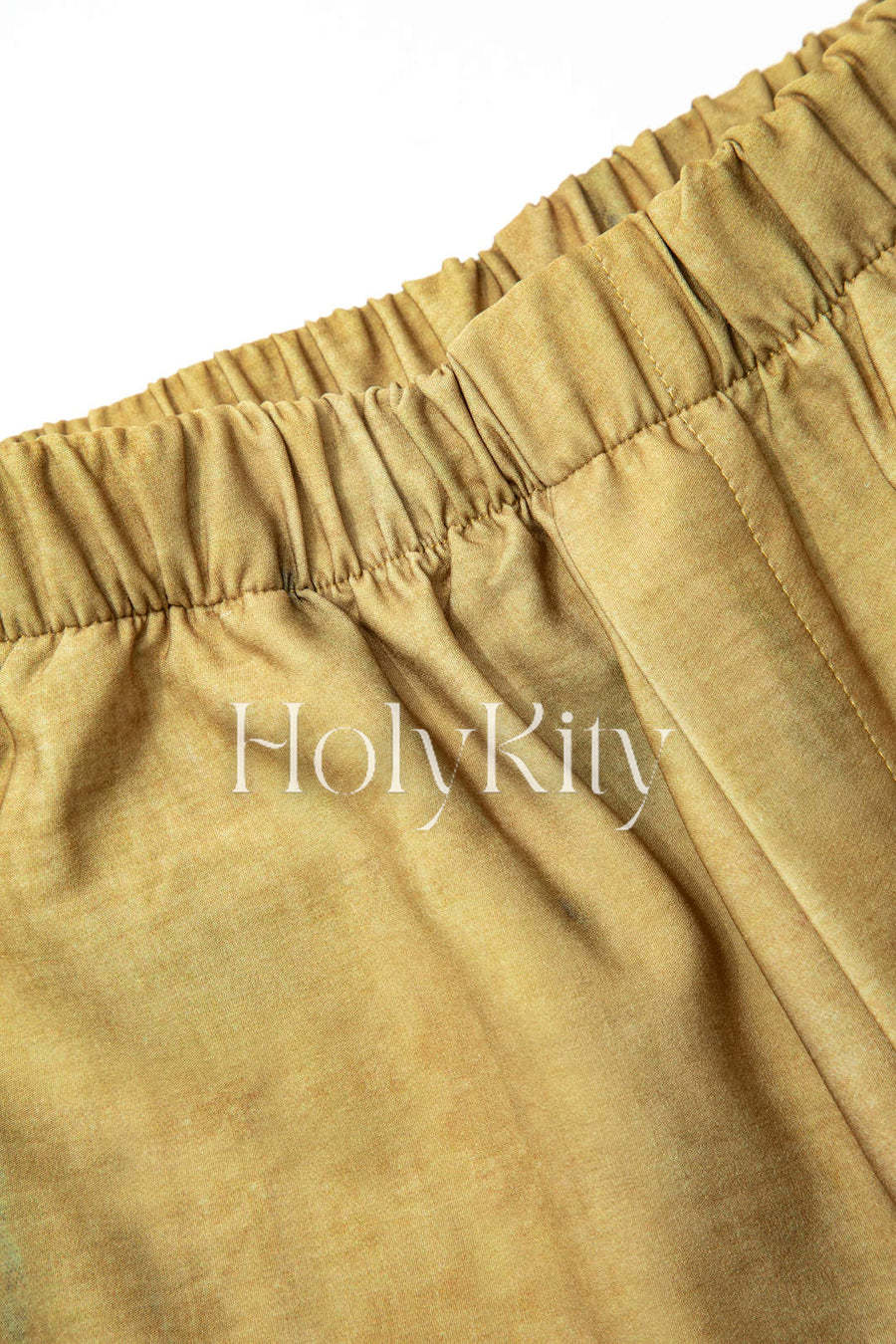Pantalon droit taille haute élastique tie-dye