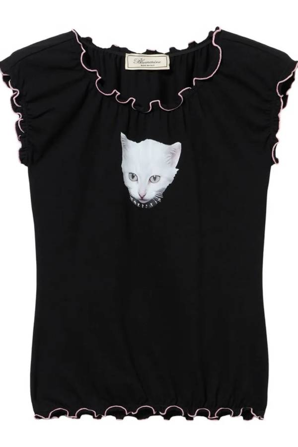 Loose sleeveless top for women with printed vest