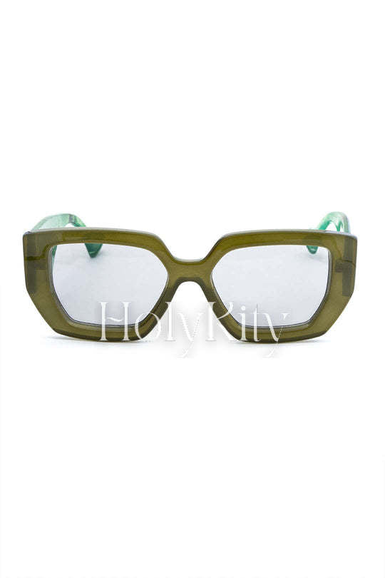 Lunettes de soleil à monture rectangulaire surdimensionnée