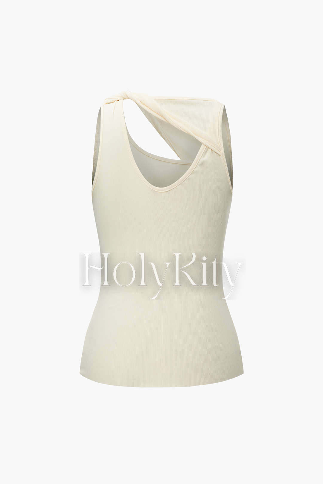 Asymmetrical Twist Tank Top And Cut Out Skirt Set