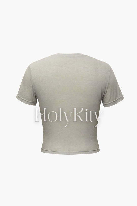 T-shirt à manches courtes imprimé corps