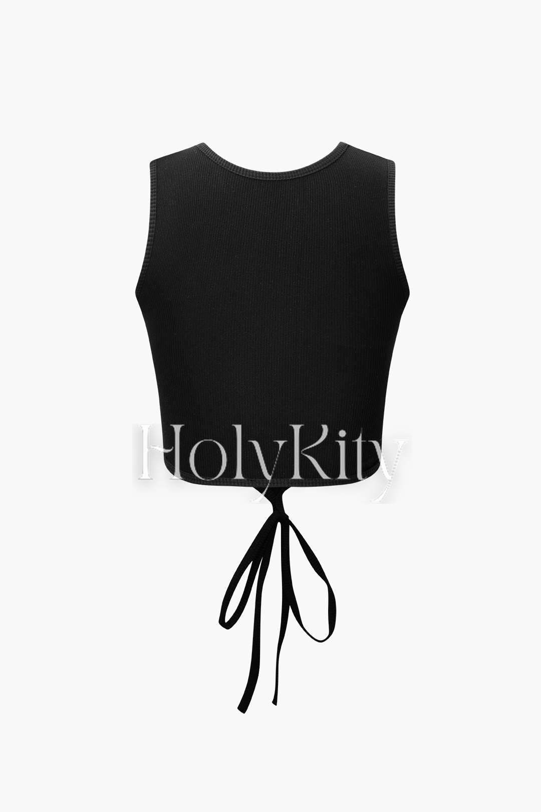 Tie Hem Rib Knit Tank Top