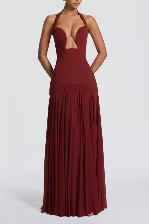 Seraphina Deep V Maxi Dress