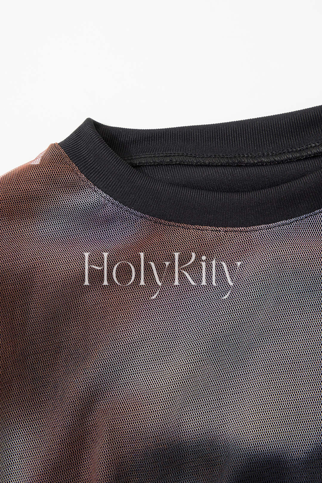 Tie Dye Mesh Long Sleeve Top