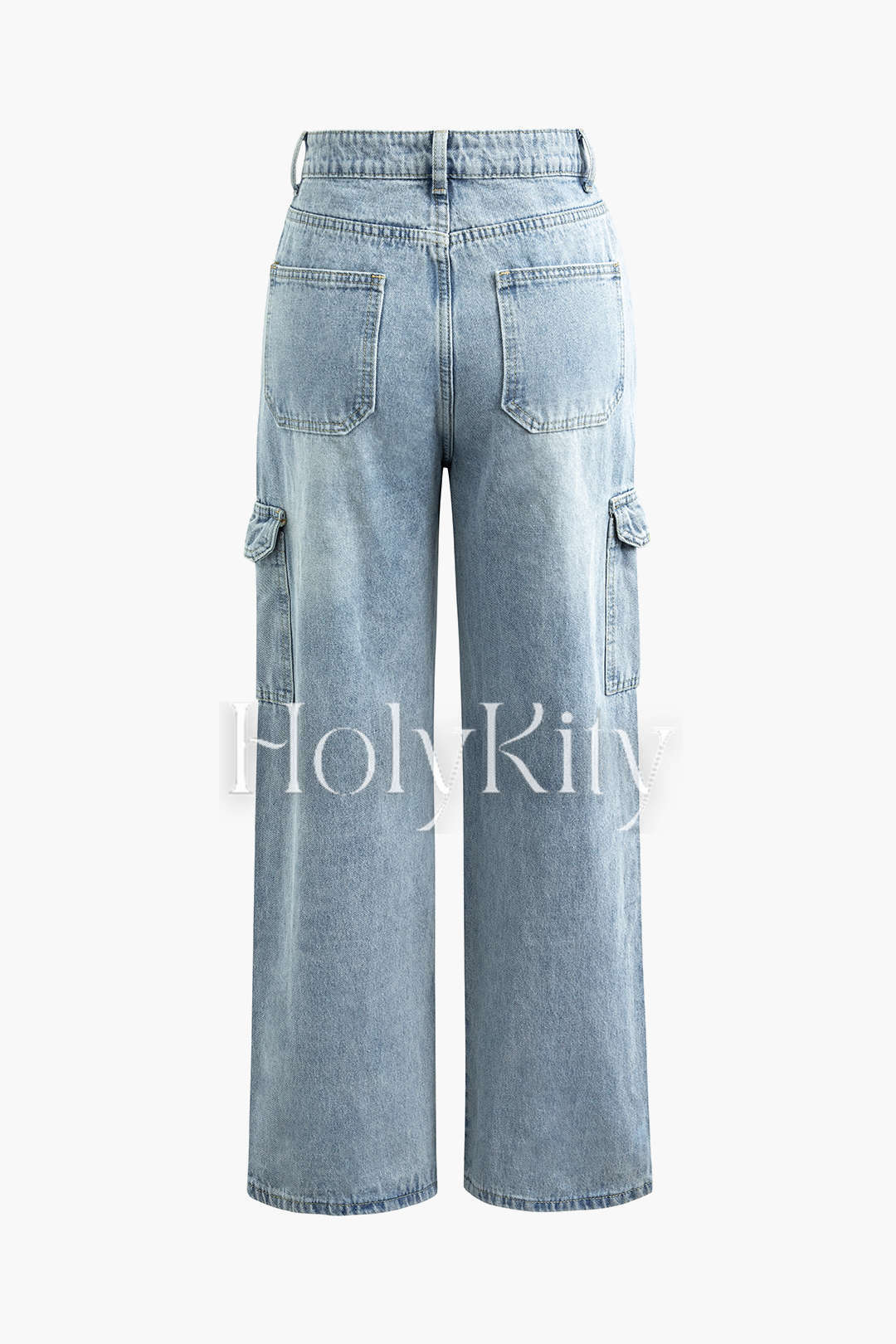 Cargo Pocket Wide Leg Jeans