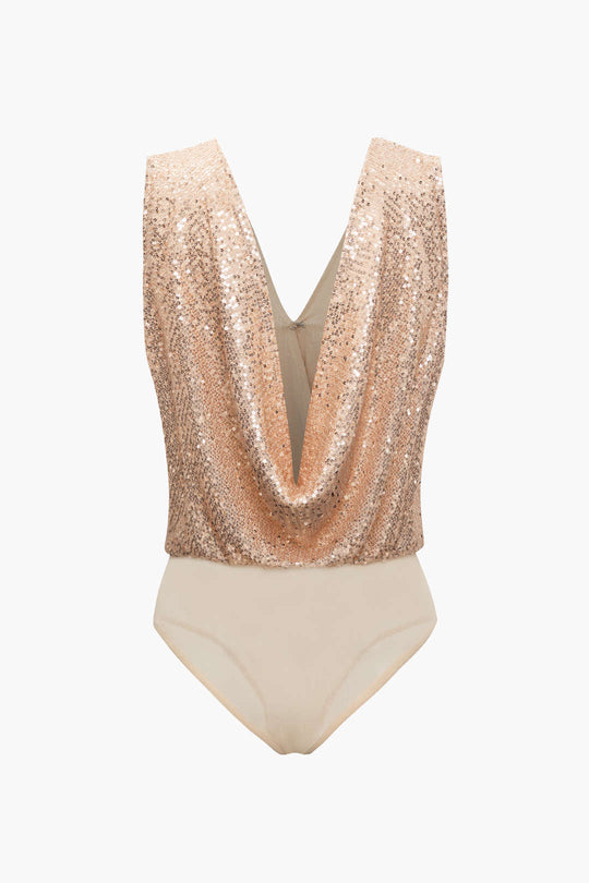 Sequin V-neck Bodysuit