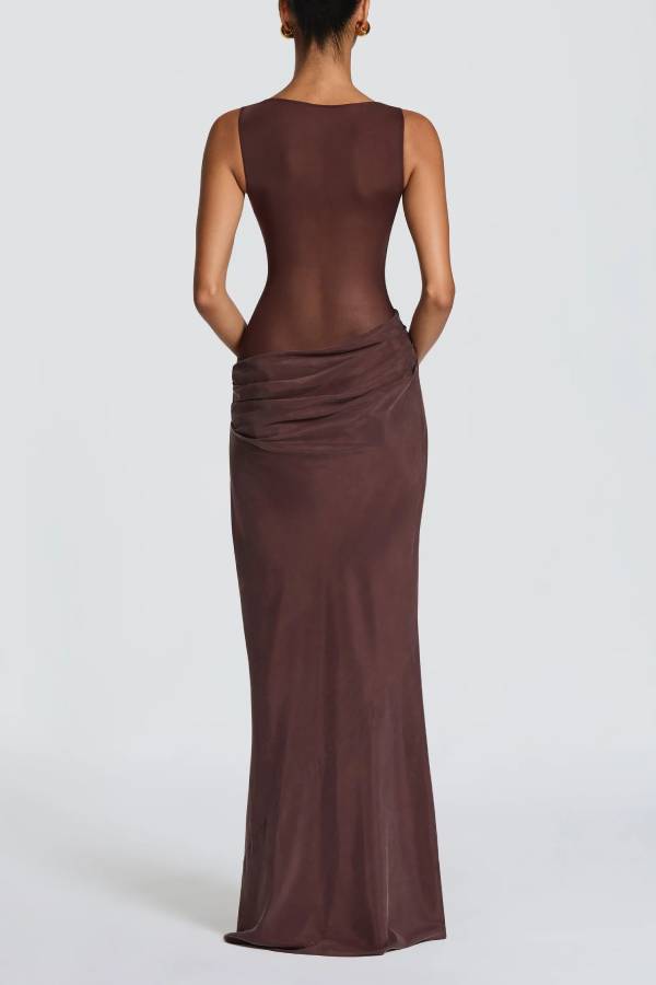 Gracelyn Maxi Dress - Plum Brown