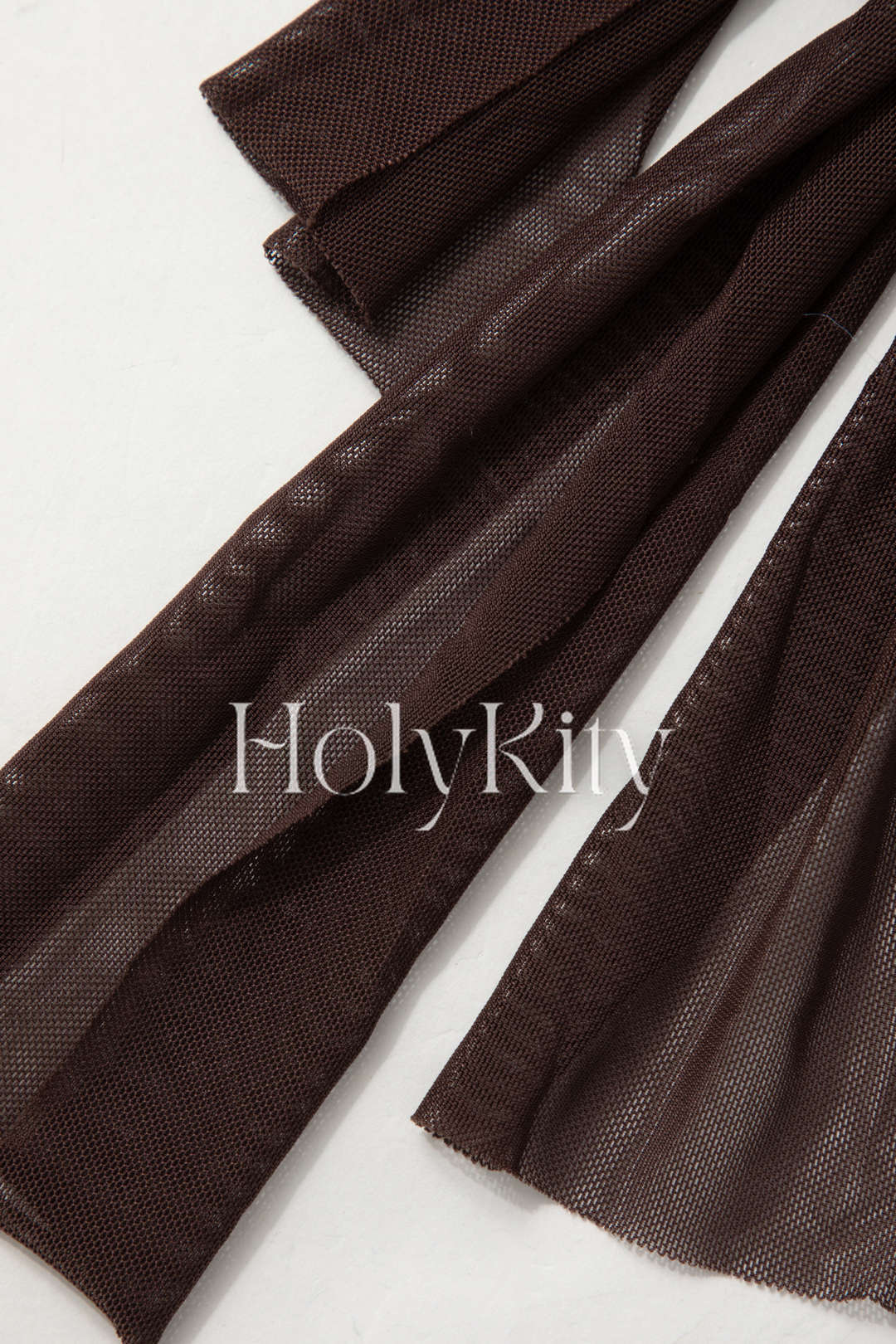 Mini-robe portefeuille en maille transparente avec ruban à nouer