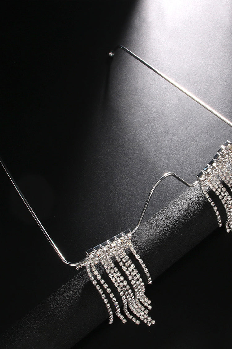 Rhinestone fringe face accessories