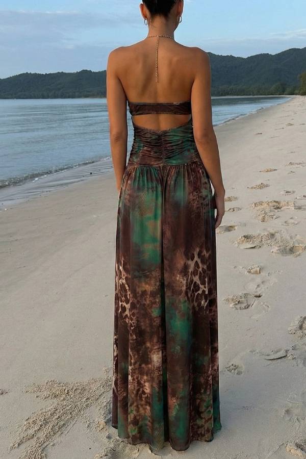 Halter Tie Dye Maxi Dress
