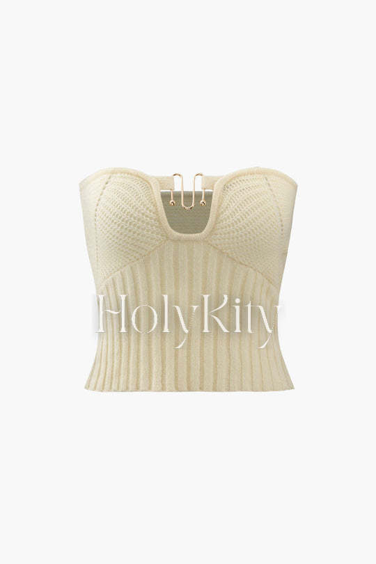 Ring Front Knit Tube Top