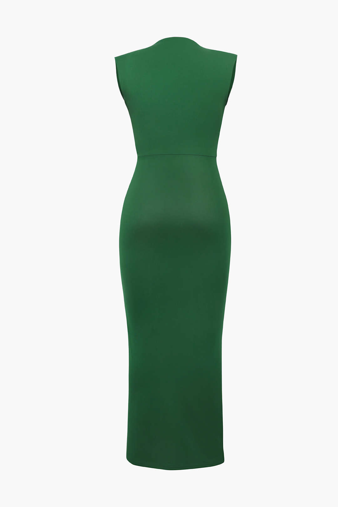 Robe midi sans manches à col en V profond