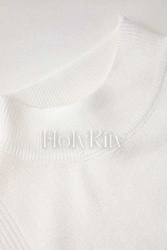 Mock Neck Knit Sleeveless Tank Top