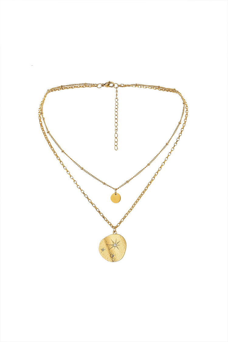 Double-Layer Circle Pendant Necklace