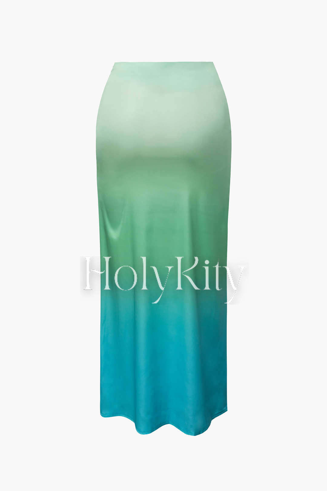 Set aus Camisole-Top und Midirock aus Satin mit Wasserfallausschnitt in Ombré-Optik