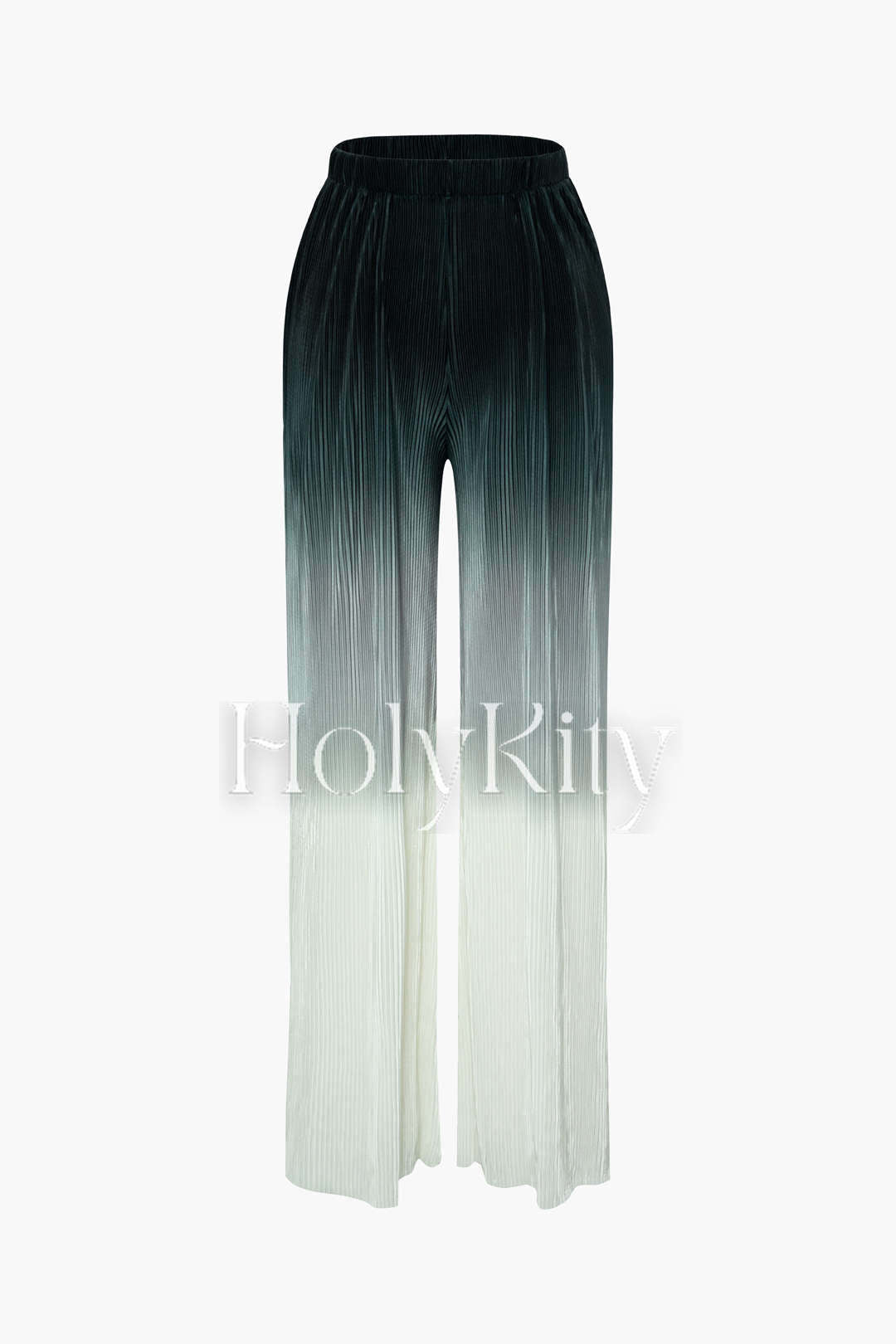 Pantalon droit plissé à blocs de couleurs