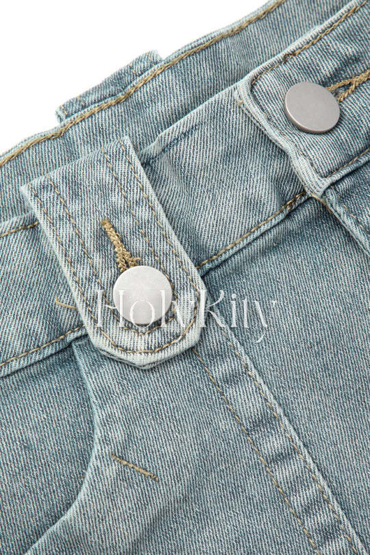 Denim Cargo Mini Skirt