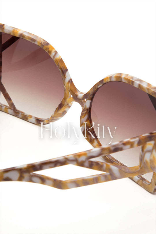 Tortoiseshell Square Bevel Sunglasses