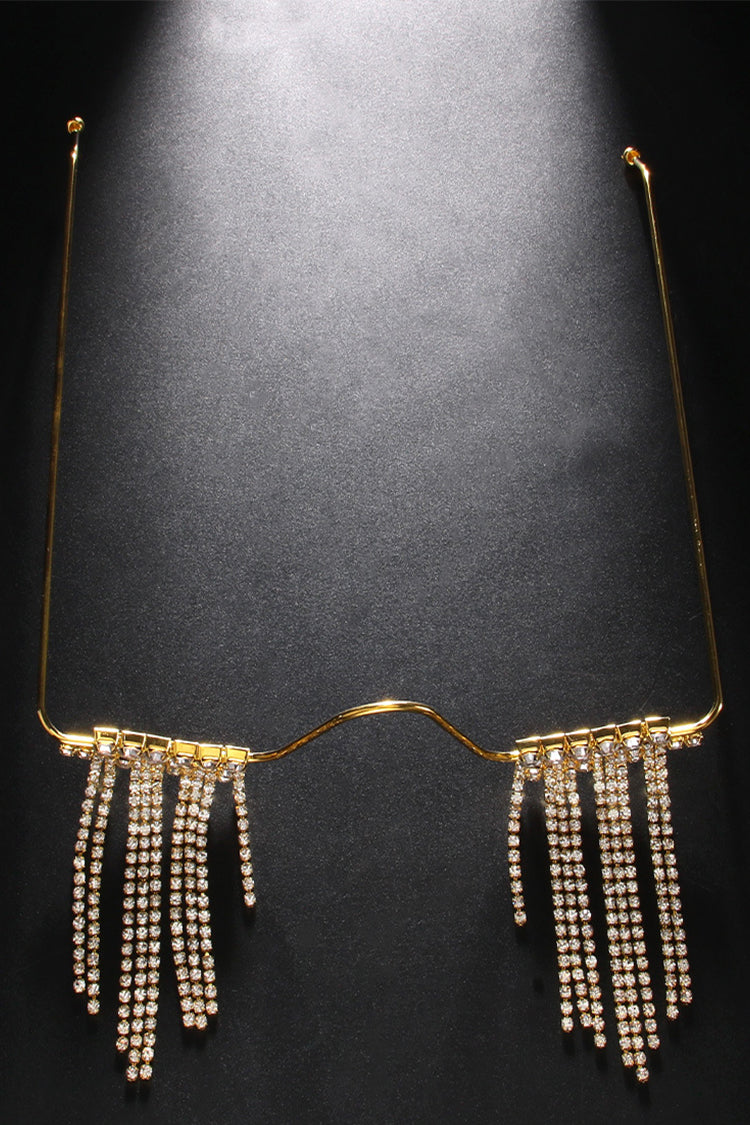 Rhinestone fringe face accessories
