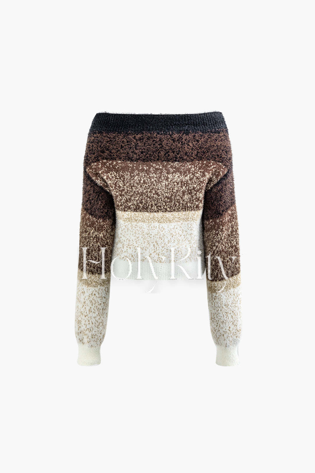 Colorblock Off Shoulder Sweater