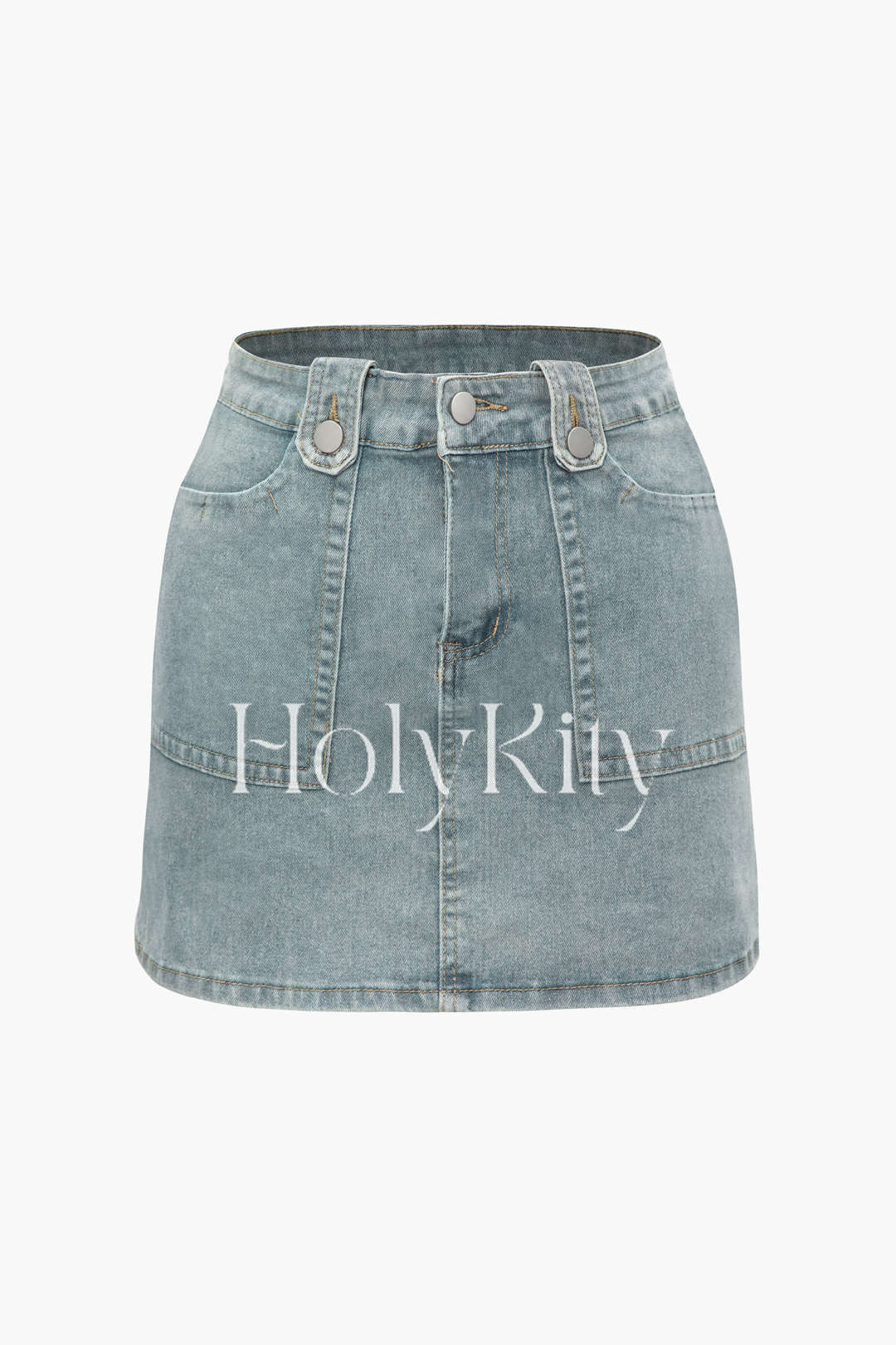 Denim Cargo Mini Skirt