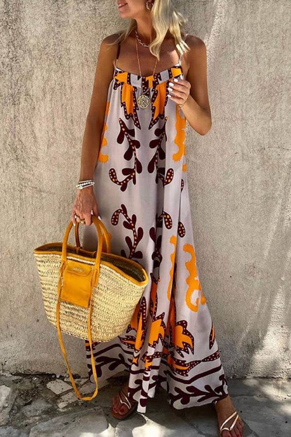 Ethnic Printed Loose Cami Maxi Dress