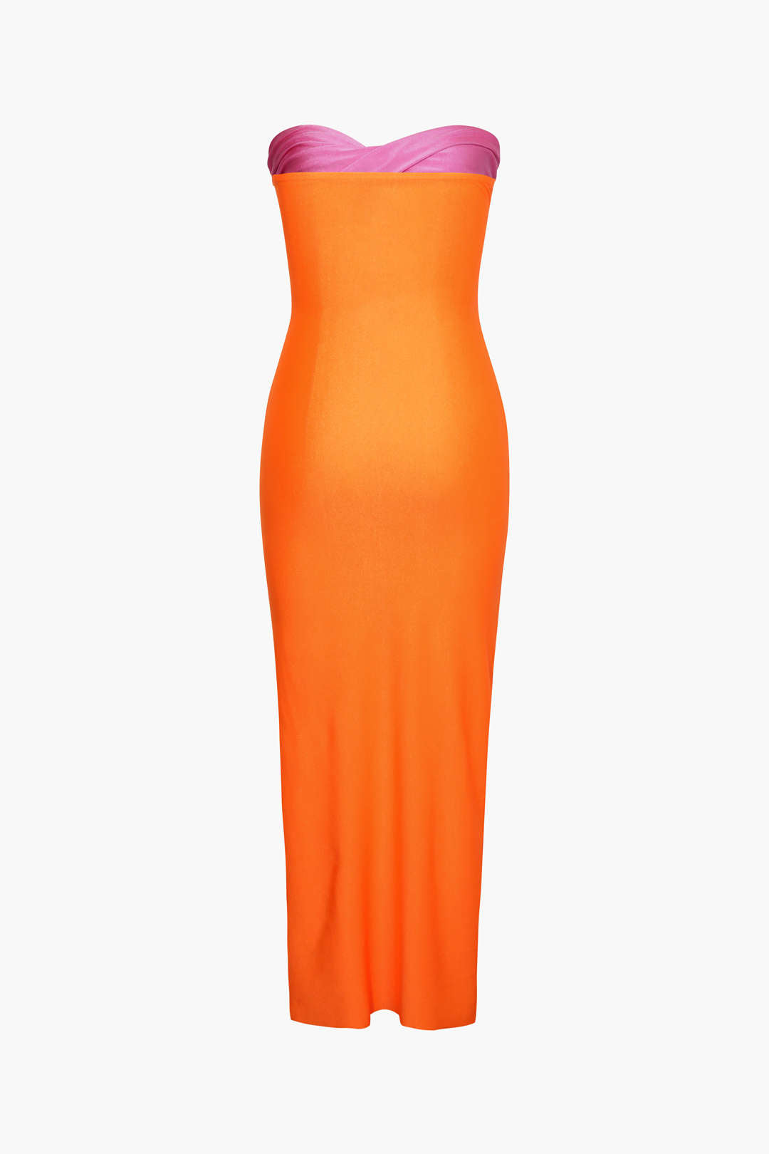 Robe midi contrastée à devant torsadé