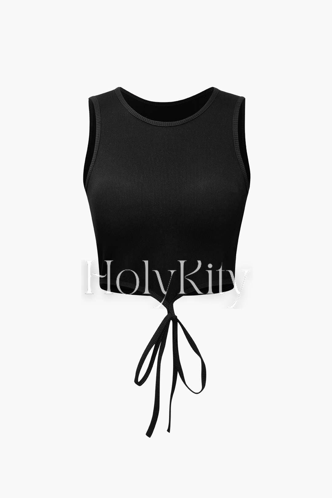 Tie Hem Rib Knit Tank Top