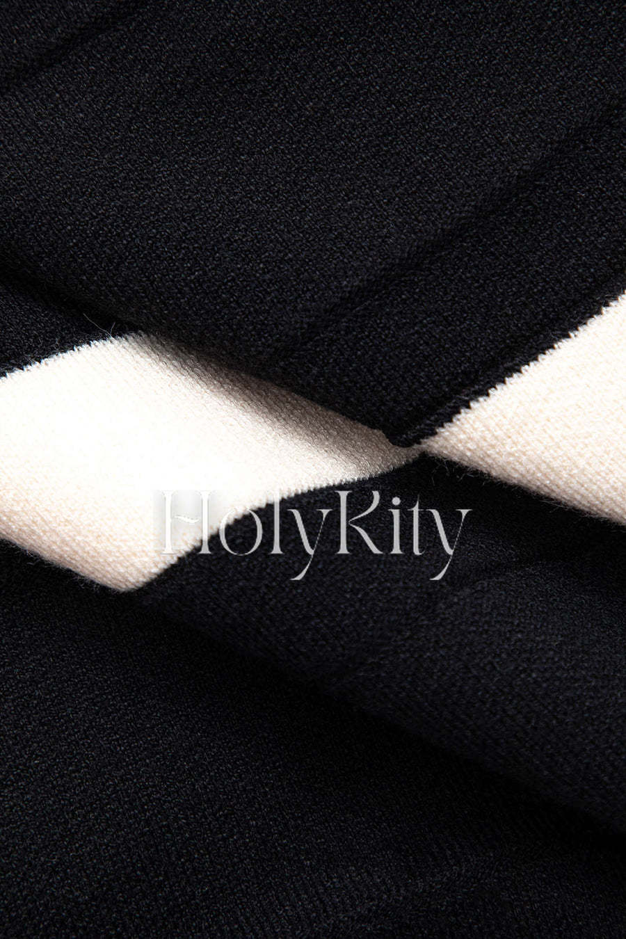 Contrast Stripe A-shape Knit Skirt