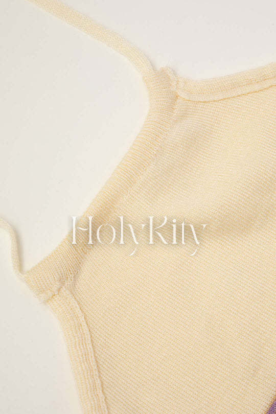 Lace-up Knit Halter Top