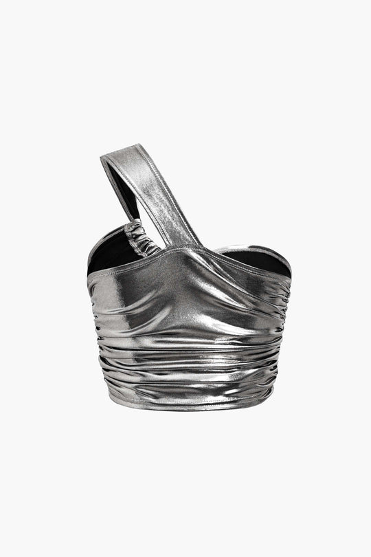 Metallic-Camisole mit One-Shoulder-Träger