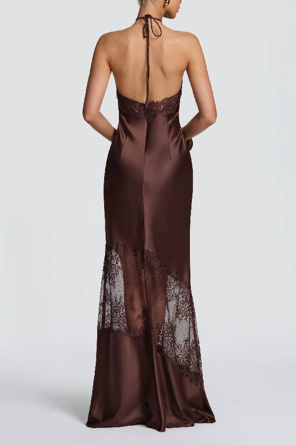 Agnetha Maxi Dress - Plum Brown