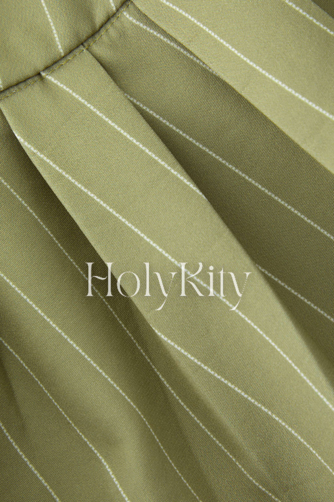 Vertical Stripe Pleated Mini Skirt