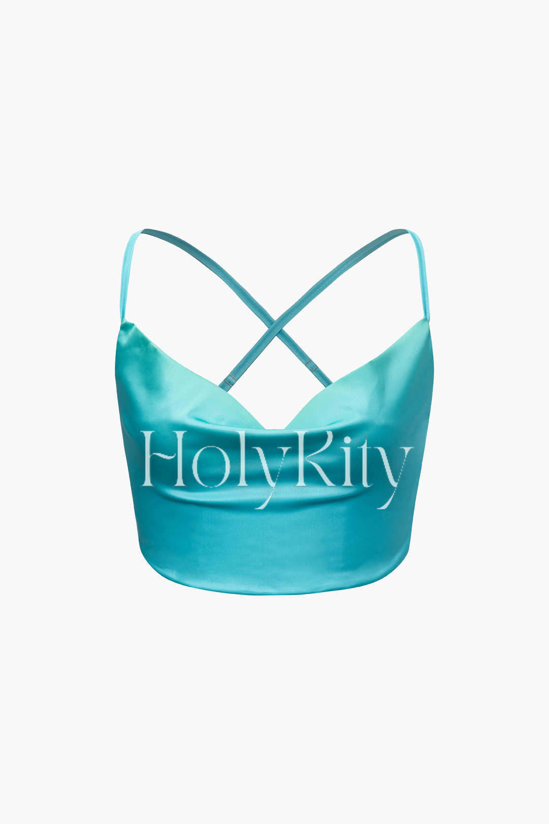 Set aus Camisole-Top und Midirock aus Satin mit Wasserfallausschnitt in Ombré-Optik