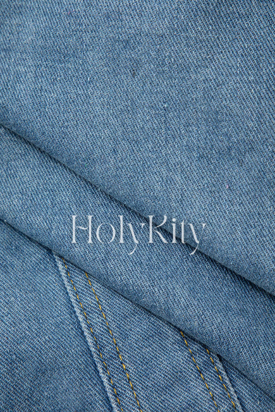 Faux Fur Pocket Notched Lapel Denim Jacket